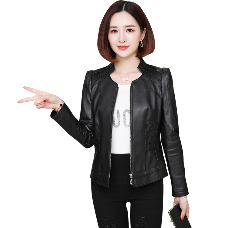 Leather jacket female short short short small man 2020 autumn new sheep leather handsome waist closing Leather Motorcycle Jacket
Leather jacket female short short short small man 2020 autumn new sheep leather handsome waist closing Leather Motorcycle Jacket