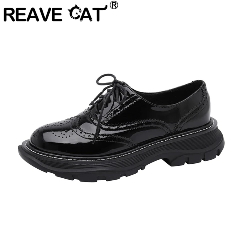 Женские лакированные туфли REAVE CAT, весенние туфли из лакированной кожи на толстом каблуке с круглым носком, размеры 34-42, черные, бежевые повсе...
Женские лакированные туфли REAVE CAT, весенние туфли из лакированной кожи на толстом каблуке с круглым носком, размеры 34-42, черные, бежевые повсе...