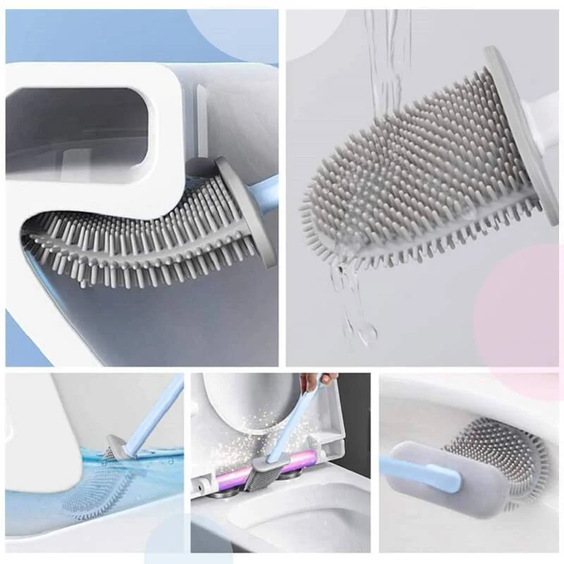 Wall Mount Toilet Brush Silicone Brush Toilet With Quick Drying Holder Creative Cleaning Brush Flat Head Flexible Soft Bristles
Wall Mount Toilet Brush Silicone Brush Toilet With Quick Drying Holder Creative Cleaning Brush Flat Head Flexible Soft Bristles