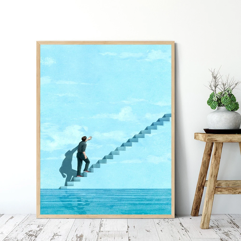 Nordic Blue Style Poster Fashion Canvas Painting Abstract Art Print Dream Iadder Exit Wall Picture For Living Room Home Decor
Nordic Blue Style Poster Fashion Canvas Painting Abstract Art Print Dream Iadder Exit Wall Picture For Living Room Home Decor