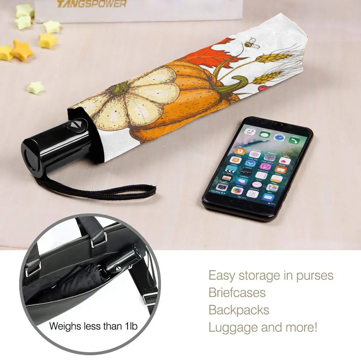 Harvest Festival Pumpkin And Leaves Windproof Automatic Folding Inverted Umbrella Portable Paraguas for Man Woman
Harvest Festival Pumpkin And Leaves Windproof Automatic Folding Inverted Umbrella Portable Paraguas for Man Woman