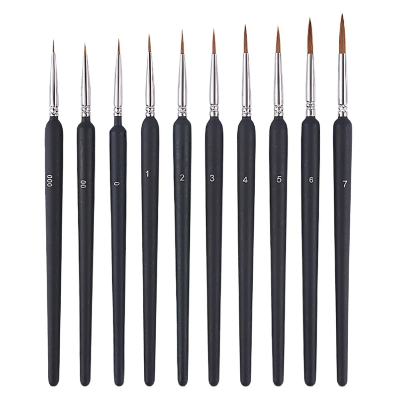 10 Pcs Hook Line Pens Wolf Hair Brushes Set for Detail Art Liner Painting Miniatures Acrylic Watercolor Oil Gouache Draw
10 Pcs Hook Line Pens Wolf Hair Brushes Set for Detail Art Liner Painting Miniatures Acrylic Watercolor Oil Gouache Draw
