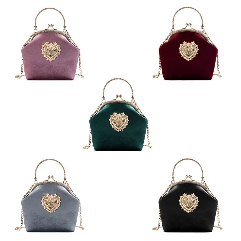 Women Velvet Handbag Vintage Heart Design Evening Bag Wedding Party Bride Clutch Lady Casual Shoulder Bags Crossbody Purse Tote
Women Velvet Handbag Vintage Heart Design Evening Bag Wedding Party Bride Clutch Lady Casual Shoulder Bags Crossbody Purse Tote