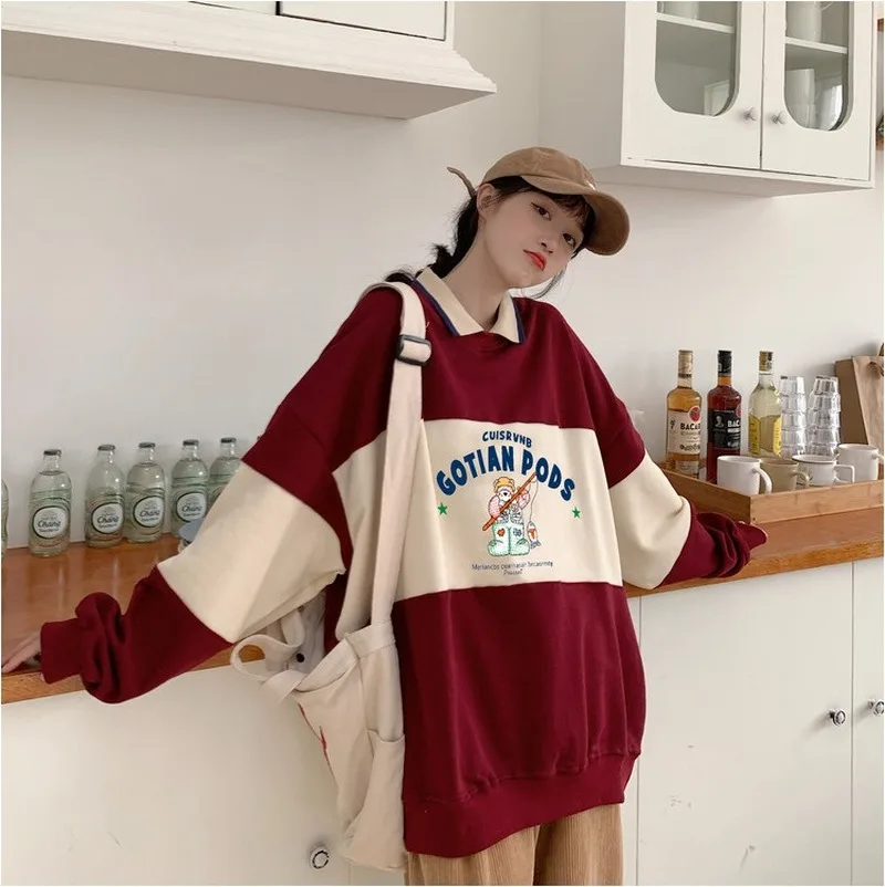 Lapel Bear Fashion Sweatshirts Women Mid Length Plus Size Pullovers 2021 Spring Autumn New Cottagecore Loose Casual Sweatshirt
Lapel Bear Fashion Sweatshirts Women Mid Length Plus Size Pullovers 2021 Spring Autumn New Cottagecore Loose Casual Sweatshirt