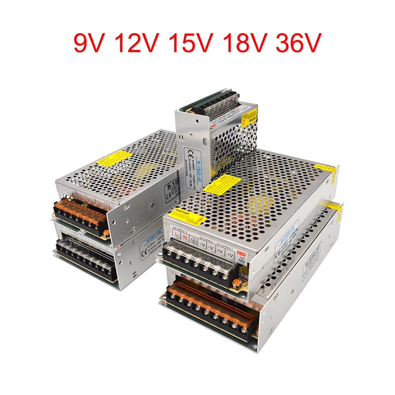

9V 12V 15V 18V 36V Power Supply Converter 220V To 12V 1A 2A 3A 5A 10A 15A 20A 30A Power Adapter Source 9 12 15 18 36 V Volt SMPS