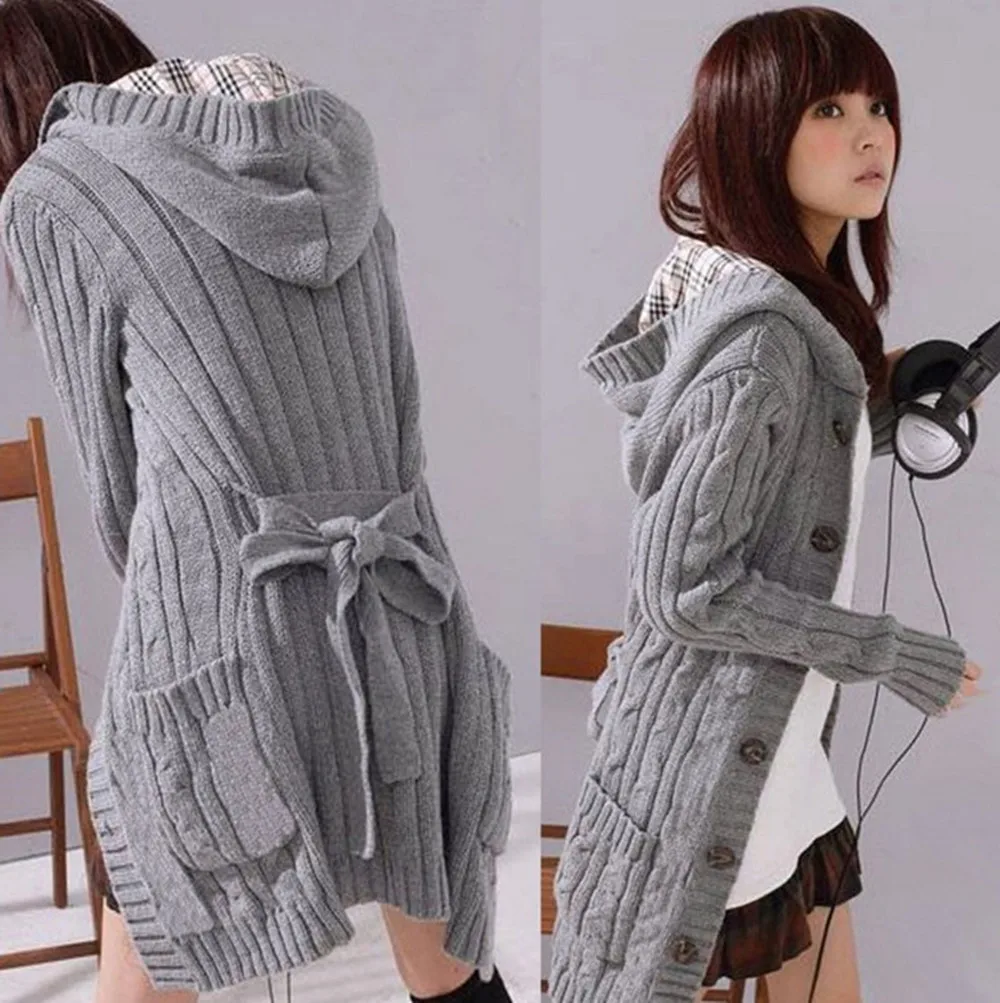 SHZQ Women's Knitted Cardigan Plaid Hooded Slim Solid Color Twist Lace Up Thickened Cardigan Women Long Knitted Hooded Coat Swea
SHZQ Women's Knitted Cardigan Plaid Hooded Slim Solid Color Twist Lace Up Thickened Cardigan Women Long Knitted Hooded Coat Swea