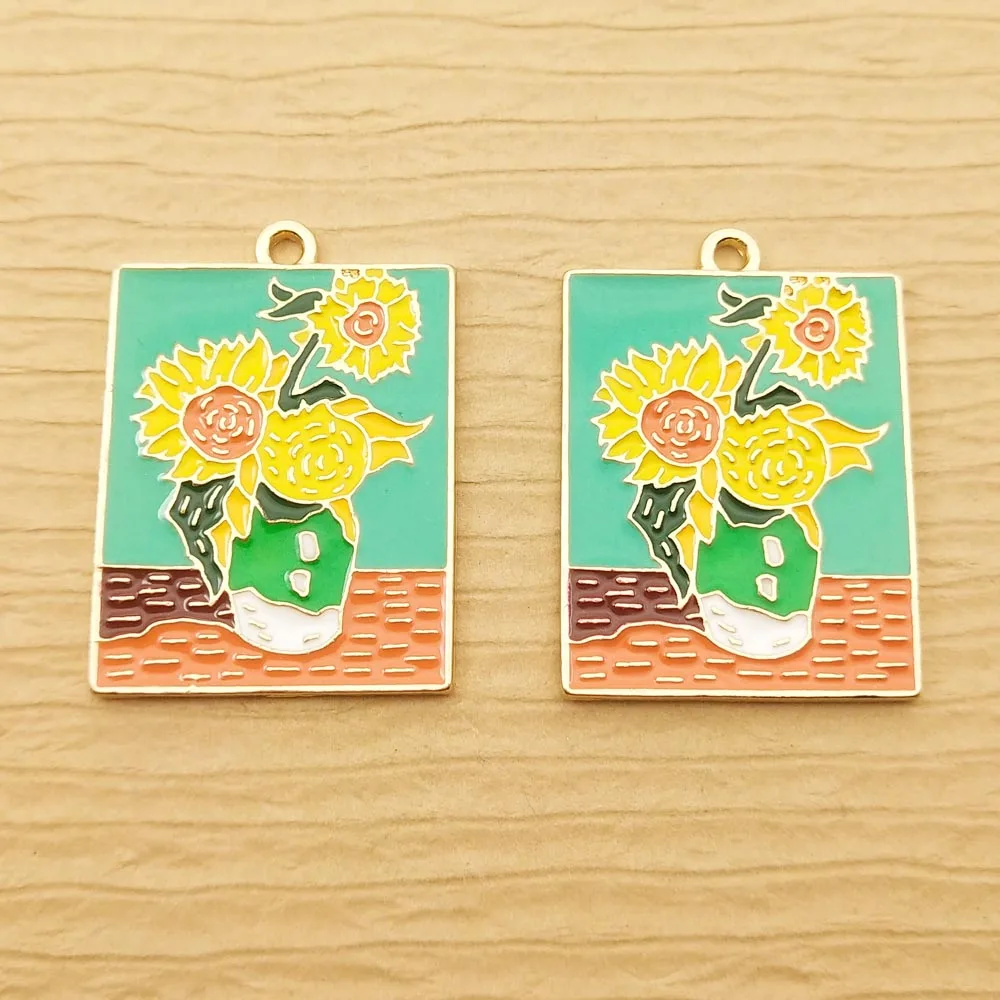 10pcs 23x30mm Enamel Abstract Painting Flower Charm for Jewelry Making Earring Pendant Bracelet Necklace Accessories Diy Craft
10pcs 23x30mm Enamel Abstract Painting Flower Charm for Jewelry Making Earring Pendant Bracelet Necklace Accessories Diy Craft