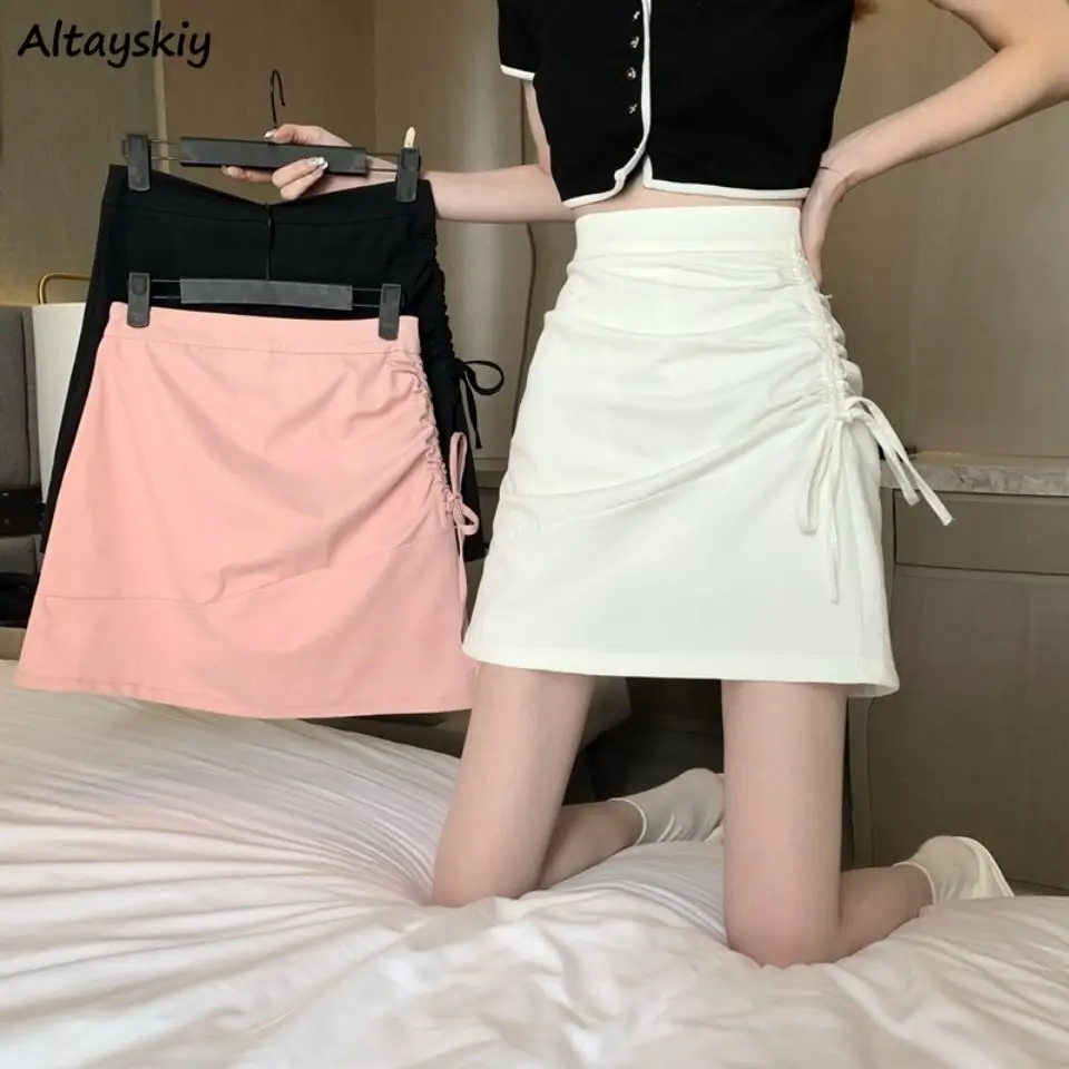 Lace-up Skirts Women Irregular Mini Skirt High Waist A-line Solid Design Elegant Streetwear Mujer Chic Bottoms All-match Ulzzang
Lace-up Skirts Women Irregular Mini Skirt High Waist A-line Solid Design Elegant Streetwear Mujer Chic Bottoms All-match Ulzzang