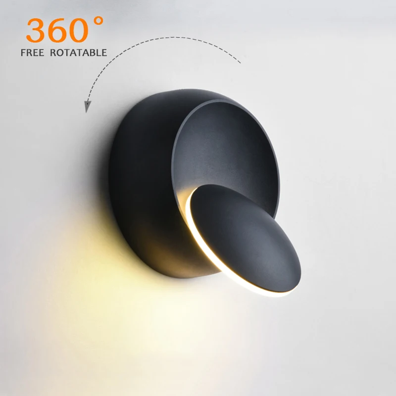White Black Creative Led Wall Light 360 Degrees Rotatable 5W 7W LED Modern Design Bedside Wall Lamps Round Decorative Art Lights
White Black Creative Led Wall Light 360 Degrees Rotatable 5W 7W LED Modern Design Bedside Wall Lamps Round Decorative Art Lights