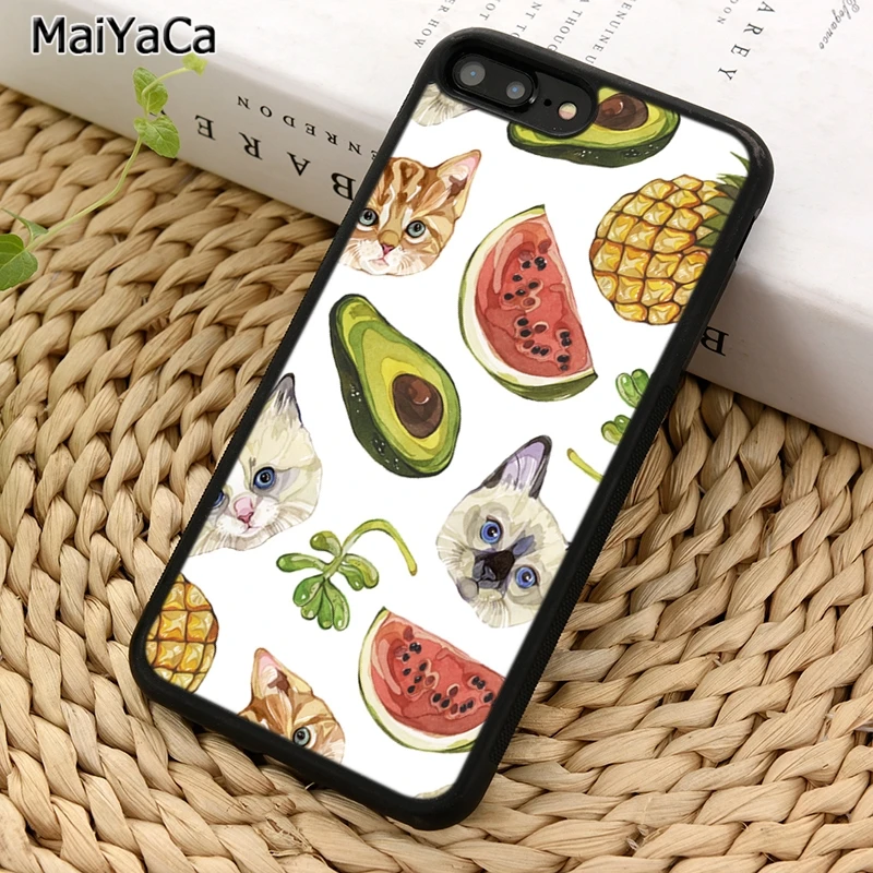 MaiYaCa авокадо Кот ананас телефонный чехол для iPhone X XR XS 11 12 Pro MAX 5 6 7 8 Plus Samsung Galaxy S5 S6 S7