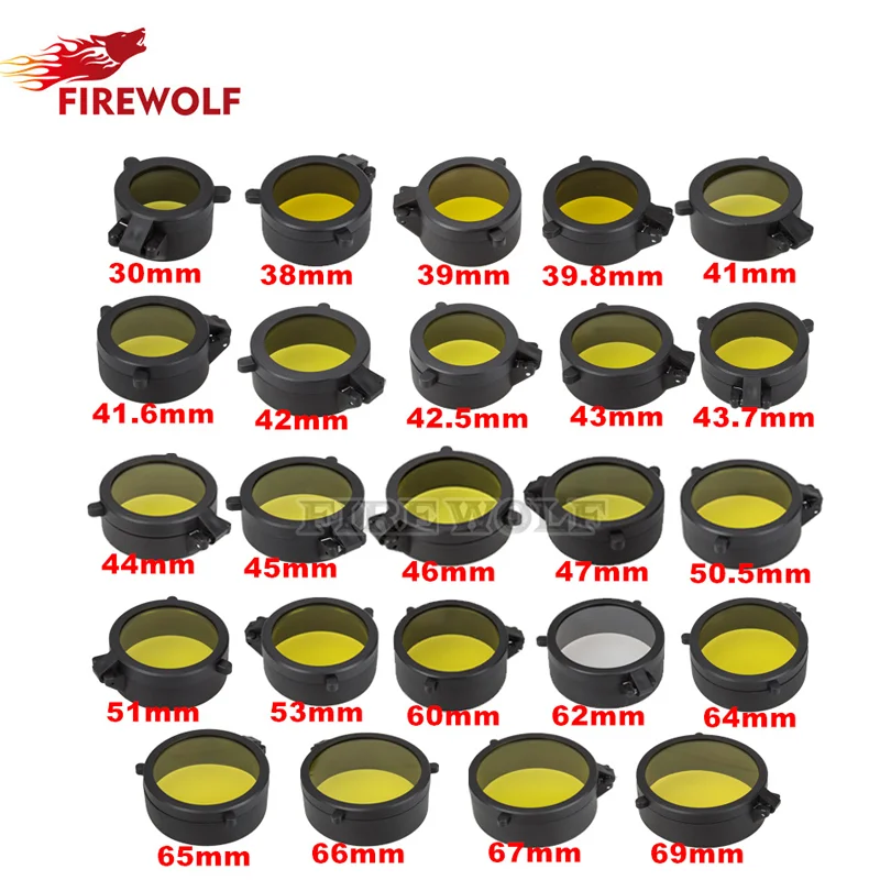 FIREWOLF Yellow Rifle Scope Cover Protection 30mm-69mm Lens Cover Flip Up Objective Lense Lid Hunting Scope Mounts Accessories
FIREWOLF Yellow Rifle Scope Cover Protection 30mm-69mm Lens Cover Flip Up Objective Lense Lid Hunting Scope Mounts Accessories