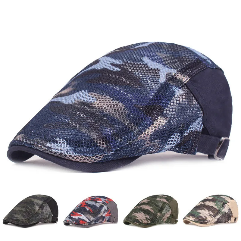 Unisex Summer Berets Hat Men Women Breathable Mesh Sun Visors Camouflage Beret Caps Net Herringbone Flat Cap
Unisex Summer Berets Hat Men Women Breathable Mesh Sun Visors Camouflage Beret Caps Net Herringbone Flat Cap