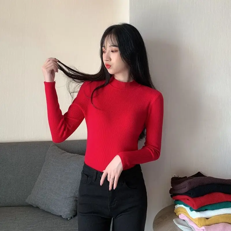 Women's Long Sleeve Half High Collar Sweater Fashion New Style Spring Large Versatile Sweater T-Shirt Top Harajuku Sweater
Women's Long Sleeve Half High Collar Sweater Fashion New Style Spring Large Versatile Sweater T-Shirt Top Harajuku Sweater