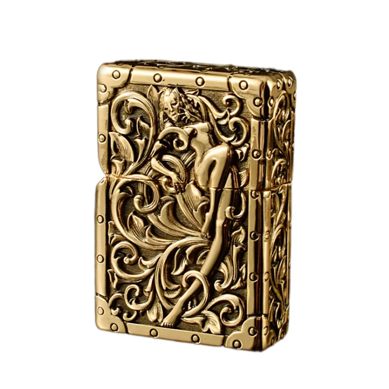 Kerosene Lighter European and American Style Chief Flower Fairy Retro Embossed Pure Copper Gift Box Cigarette Accessories
Kerosene Lighter European and American Style Chief Flower Fairy Retro Embossed Pure Copper Gift Box Cigarette Accessories