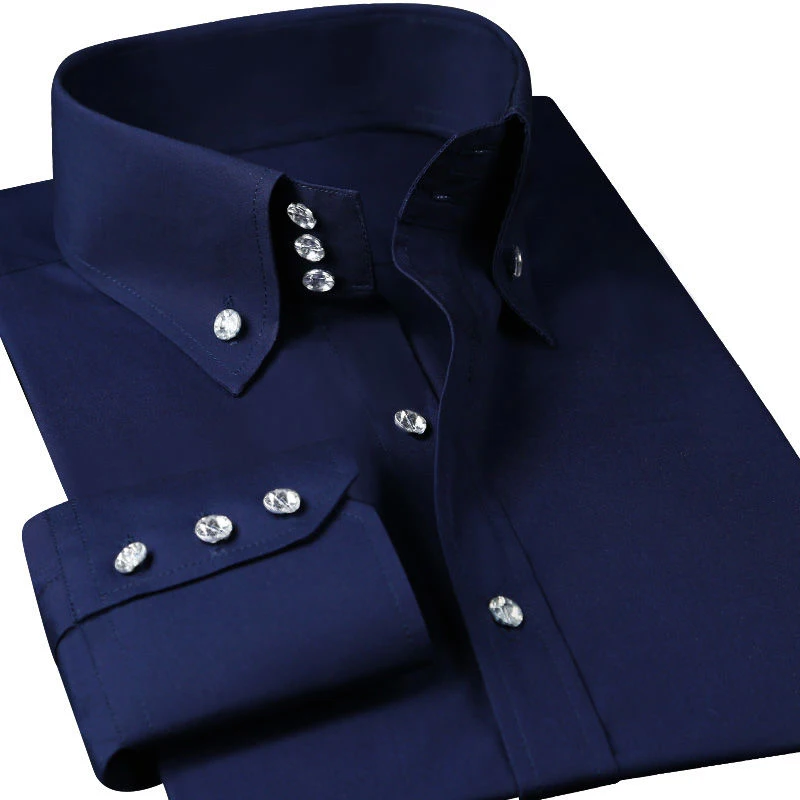 Casual Men's Dress Shirt Long Sleeve Luxury Button Up Silk Cotton Shirt Slim Fit Hand Sewing Fashion No Ironing Western Design
Casual Men's Dress Shirt Long Sleeve Luxury Button Up Silk Cotton Shirt Slim Fit Hand Sewing Fashion No Ironing Western Design