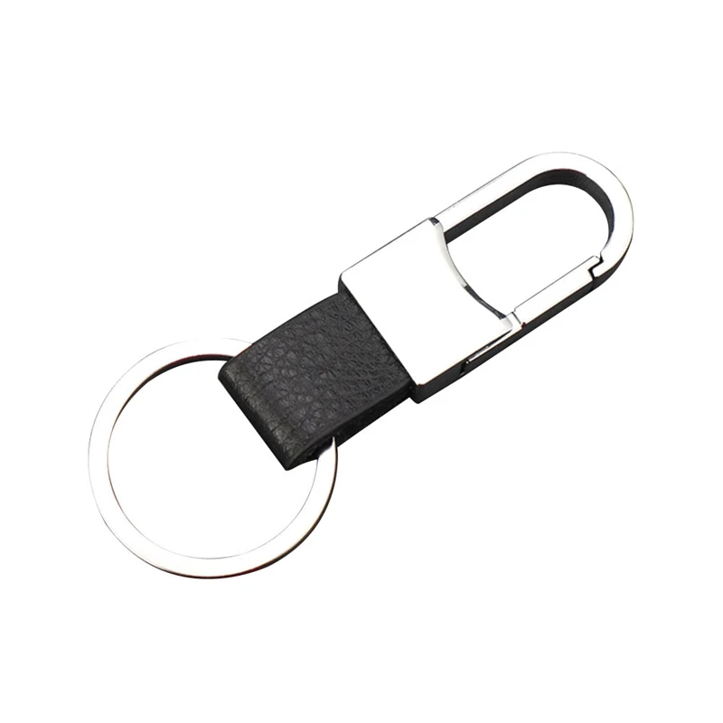 Classic Genuine Leather Keychain Metal Key Ring Keyfob Carchain Motorcycle House Universal Men Jewelry Accessories Gift