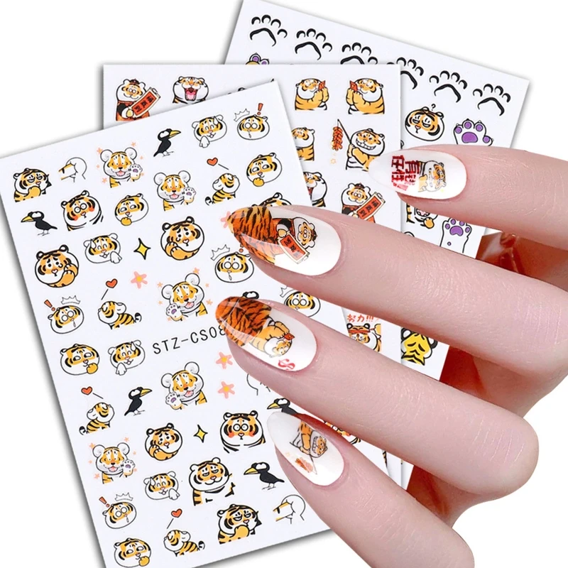 New Year Nail Stickers Animal Tiger Nail Art Decorations 3D Self-Adhesive DIY Nail Decals Cute Nail Art Sticker Sliders зима
New Year Nail Stickers Animal Tiger Nail Art Decorations 3D Self-Adhesive DIY Nail Decals Cute Nail Art Sticker Sliders зима