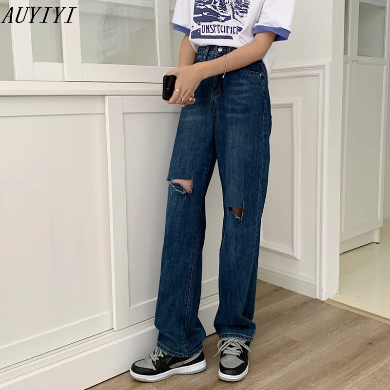 2021 Retro Ripped Jeans Fashion Plus Size Women's Tall And Thin Summer Casual Loose High-Waisted Straight Wide-Leg Pants AUYIYI
2021 Retro Ripped Jeans Fashion Plus Size Women's Tall And Thin Summer Casual Loose High-Waisted Straight Wide-Leg Pants AUYIYI