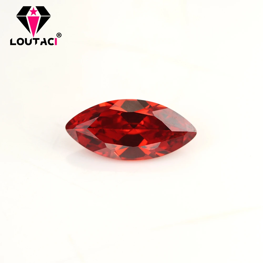 

LOUTACI 5A High Quality Without Flaw Jewelry Gemstone Orange Red Cubic Zirconia Marquise Shape Small Size 1.5x3-3x6mm