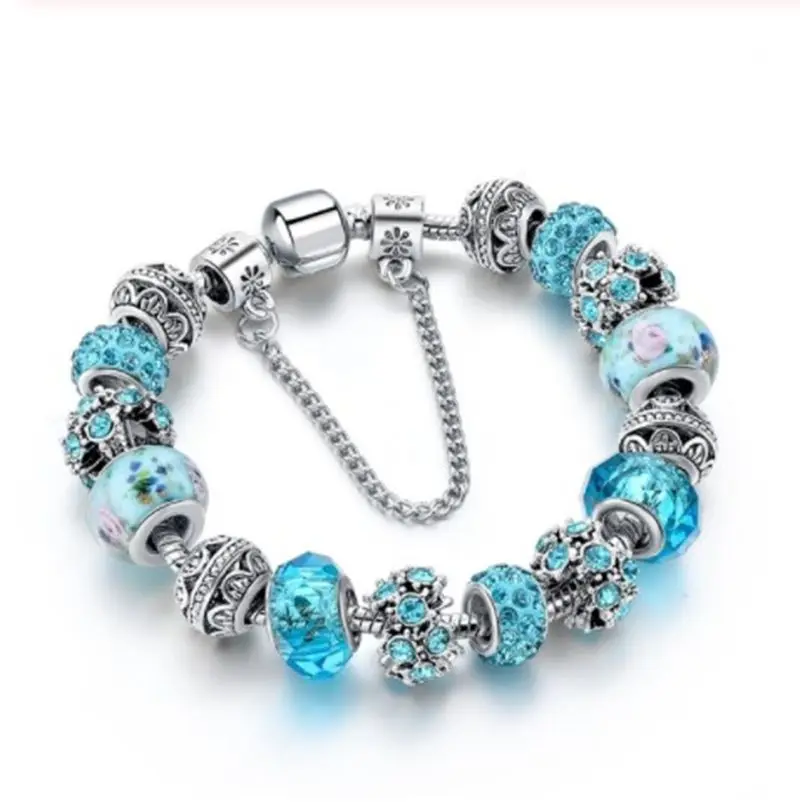 Trendy Blue flower bead Bracelets&Bangles For Women flower Pulseira Feminina Charm Crystal Jewelry Bracelet
Trendy Blue flower bead Bracelets&Bangles For Women flower Pulseira Feminina Charm Crystal Jewelry Bracelet