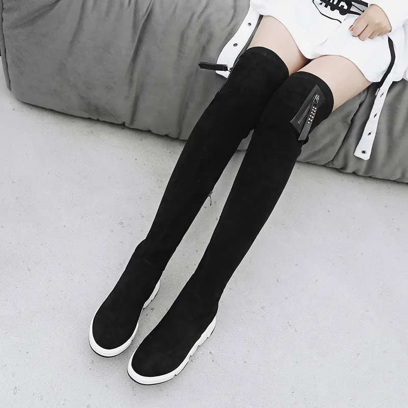 ASUMER 2021 Newest thigh high boots women flock round toe slim solid colors autumn winter flat shoes fashion Stretch boots woman
ASUMER 2021 Newest thigh high boots women flock round toe slim solid colors autumn winter flat shoes fashion Stretch boots woman