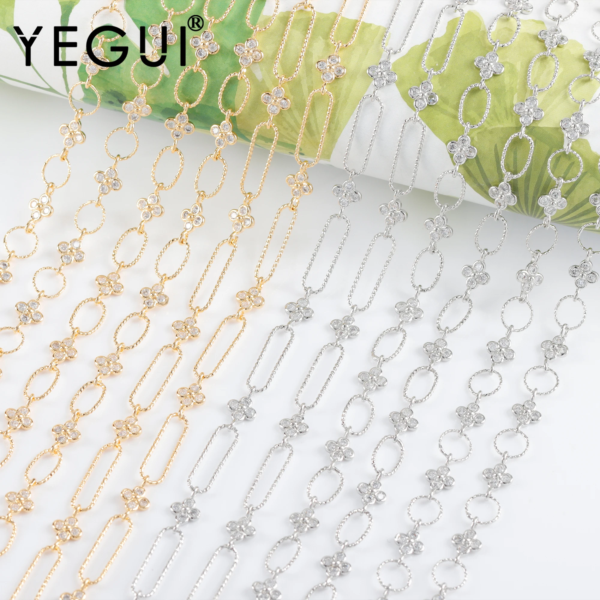 YEGUI C235,diy chain,18k gold plated,copper metal,rhodium plated,zircons,charms,diy bracelet necklace,jewelry making,50cm/lot
YEGUI C235,diy chain,18k gold plated,copper metal,rhodium plated,zircons,charms,diy bracelet necklace,jewelry making,50cm/lot
