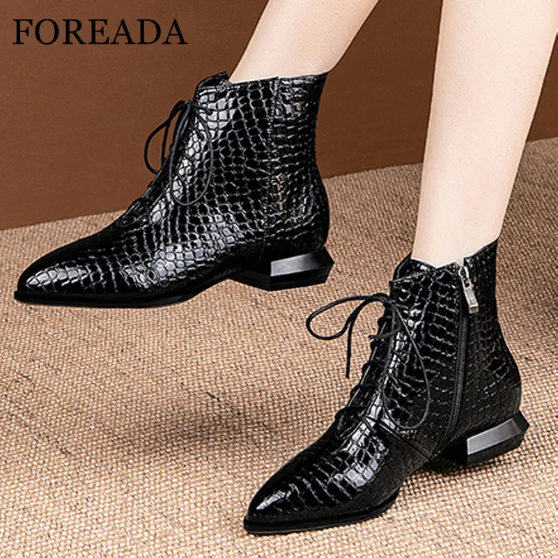 FOREADA Short Boots Woman Cross Tied Low Heel Ankle Boots Zip Pointed Toe Shoes Chunky Heel Ladies Footwear Autumn Wine Red 46
FOREADA Short Boots Woman Cross Tied Low Heel Ankle Boots Zip Pointed Toe Shoes Chunky Heel Ladies Footwear Autumn Wine Red 46