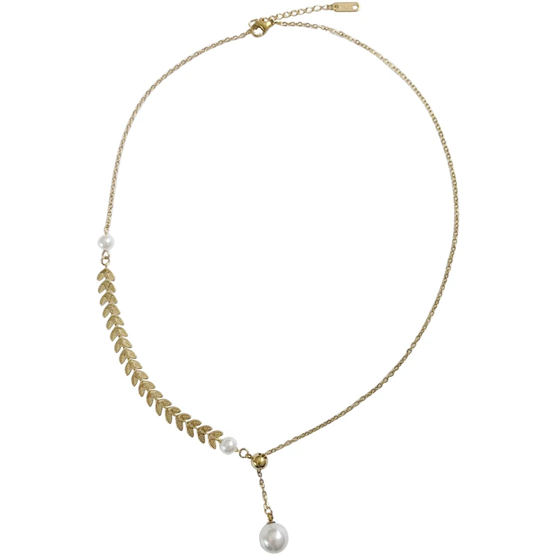 New Asymmetrical Necklace Women Fashion Korean Temperament Metal Leaf With Simulated Pearl Pendant Necklace Girl Student Gifts
New Asymmetrical Necklace Women Fashion Korean Temperament Metal Leaf With Simulated Pearl Pendant Necklace Girl Student Gifts