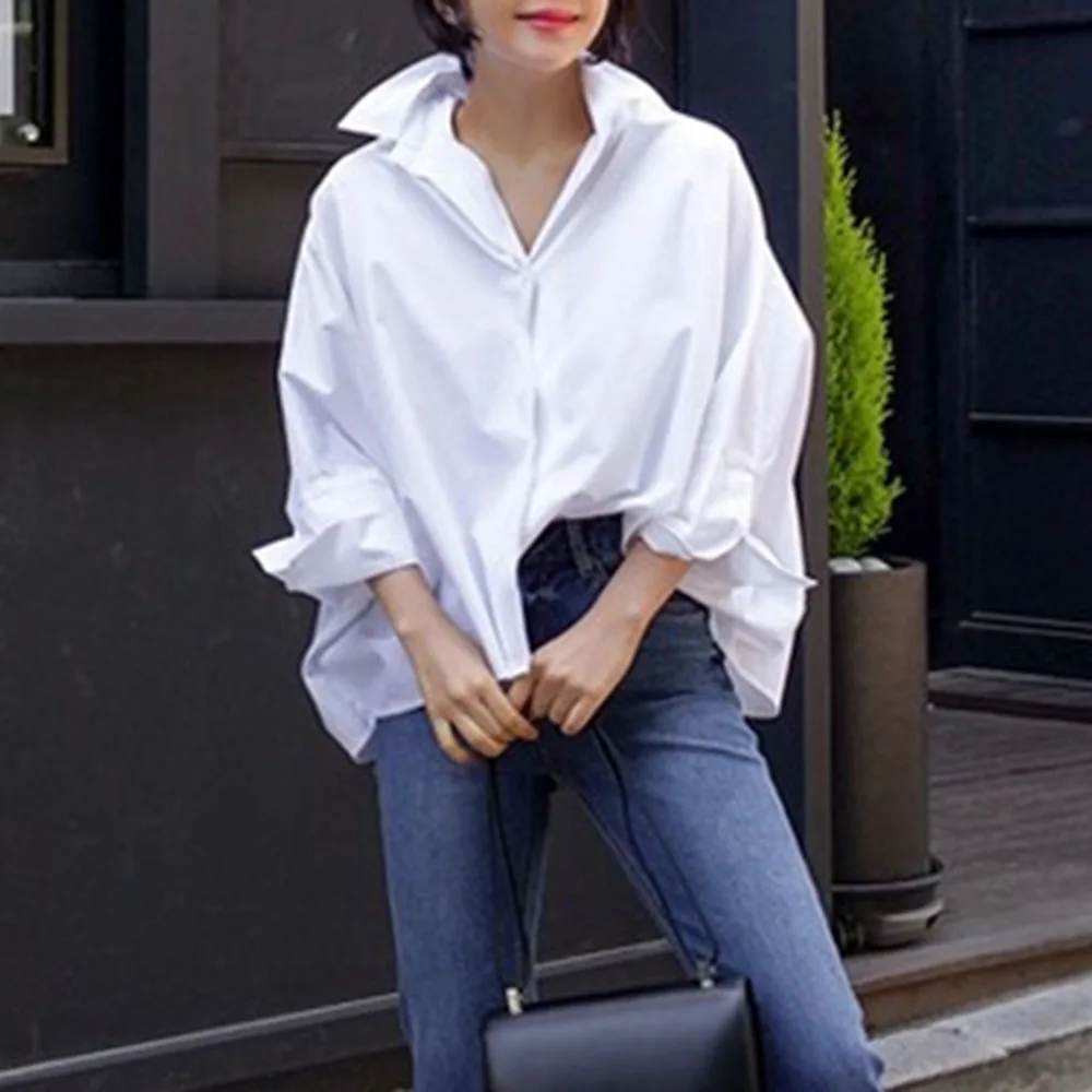 Shirts Women Tops 2021 Spring Summer Fashion White Solid Long Sleeves Lady Office Loose Female Casual Blouse Shirt
Shirts Women Tops 2021 Spring Summer Fashion White Solid Long Sleeves Lady Office Loose Female Casual Blouse Shirt