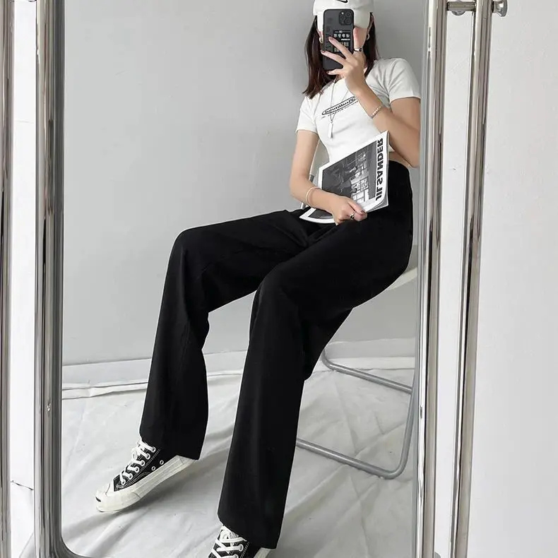 Wide Leg Pants Ladies Black High Waist Casual Loose Straight Pullout Pants Loose Soft Comfortable Ice Filament Long Ankle
Wide Leg Pants Ladies Black High Waist Casual Loose Straight Pullout Pants Loose Soft Comfortable Ice Filament Long Ankle
