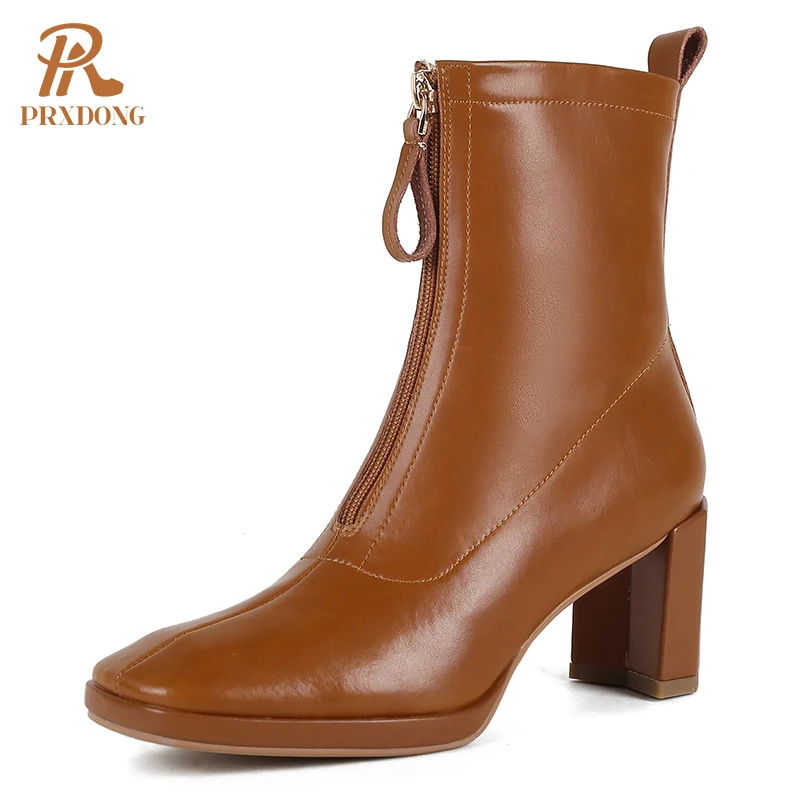 Autumn Winter Ankle Boots For Women Genuine Leather Shoes Woman New Casual Front Zipper Platforms High Heels Short Boots 34-39
Autumn Winter Ankle Boots For Women Genuine Leather Shoes Woman New Casual Front Zipper Platforms High Heels Short Boots 34-39