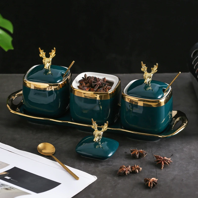 Nordic Luxrious Ceramic Condiment Storage Jar Household Seasoning Pot Box Spice Jar Salt Sugar Can Kitchen Restaurant Organizer
Nordic Luxrious Ceramic Condiment Storage Jar Household Seasoning Pot Box Spice Jar Salt Sugar Can Kitchen Restaurant Organizer