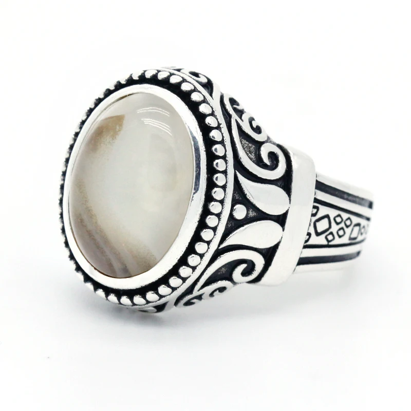 Natural Agate Ring for Men 925 Sterling Silver Beige Stone Vintage Turkish Handmade Antique Silver Jewelry to Male Women Gift
Natural Agate Ring for Men 925 Sterling Silver Beige Stone Vintage Turkish Handmade Antique Silver Jewelry to Male Women Gift