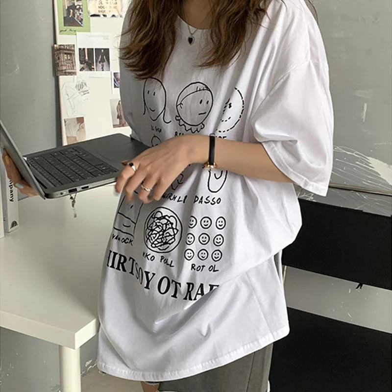 Casual Tops Women Clothing T-shirts Women Cropped Tops Cotton O-Neck Short Sleeves Harajuku Femme Blouse Summer 
Casual Tops Women Clothing T-shirts Women Cropped Tops Cotton O-Neck Short Sleeves Harajuku Femme Blouse Summer