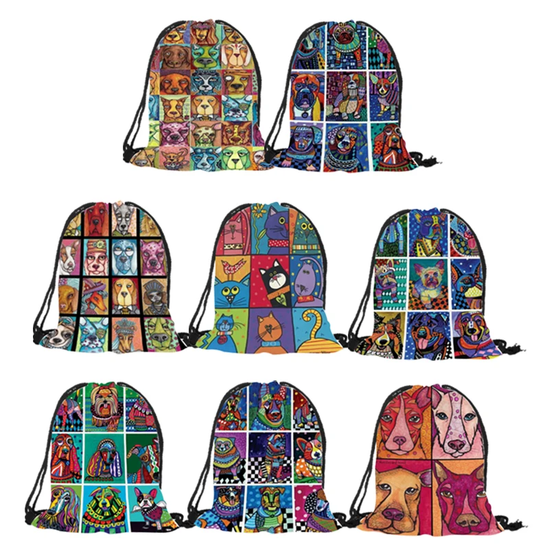 Funny Sugar Tattoo Dog Cat Poster Collage Colorful Backpack Soft Polyester Material Eco String Bag Teenager School Book Bag
Funny Sugar Tattoo Dog Cat Poster Collage Colorful Backpack Soft Polyester Material Eco String Bag Teenager School Book Bag