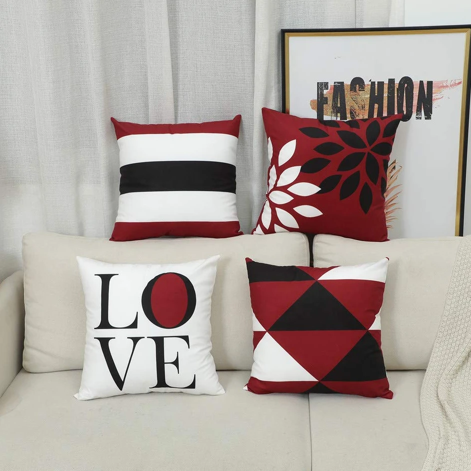 Red triangle horizontal stripes LOVE pattern linen pillowcase sofa cushion cover home decoration can be customized for you 40x40
Red triangle horizontal stripes LOVE pattern linen pillowcase sofa cushion cover home decoration can be customized for you 40x40