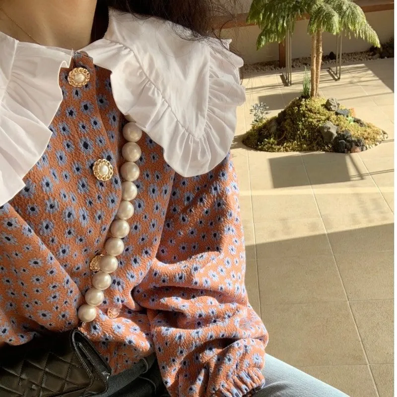 2021 Spring Floral Women Blouses Korean Hit Color Peter Pan Collar Shirt New Short Causal Sweet Blusas
2021 Spring Floral Women Blouses Korean Hit Color Peter Pan Collar Shirt New Short Causal Sweet Blusas