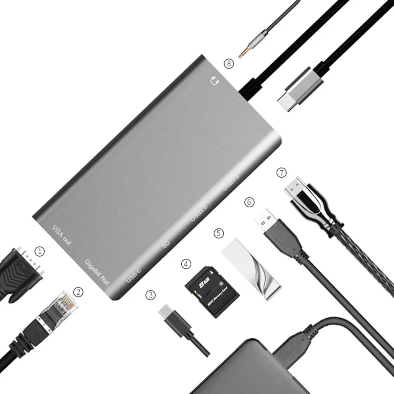 H7JF USB C концентратор 8 в 1 алюминиевая док-станция USB C для чтения карт VGA/SD/Gigabit /PD USB C 3,0 концентратор 6 портов адаптер
H7JF USB C концентратор 8 в 1 алюминиевая док-станция USB C для чтения карт VGA/SD/Gigabit /PD USB C 3,0 концентратор 6 портов адаптер