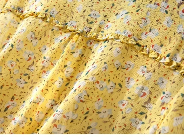 Women Yellow Short Dress Cascading Ruffles Long Sleeve Print 2020 New Female Casual Dresses
Women Yellow Short Dress Cascading Ruffles Long Sleeve Print 2020 New Female Casual Dresses