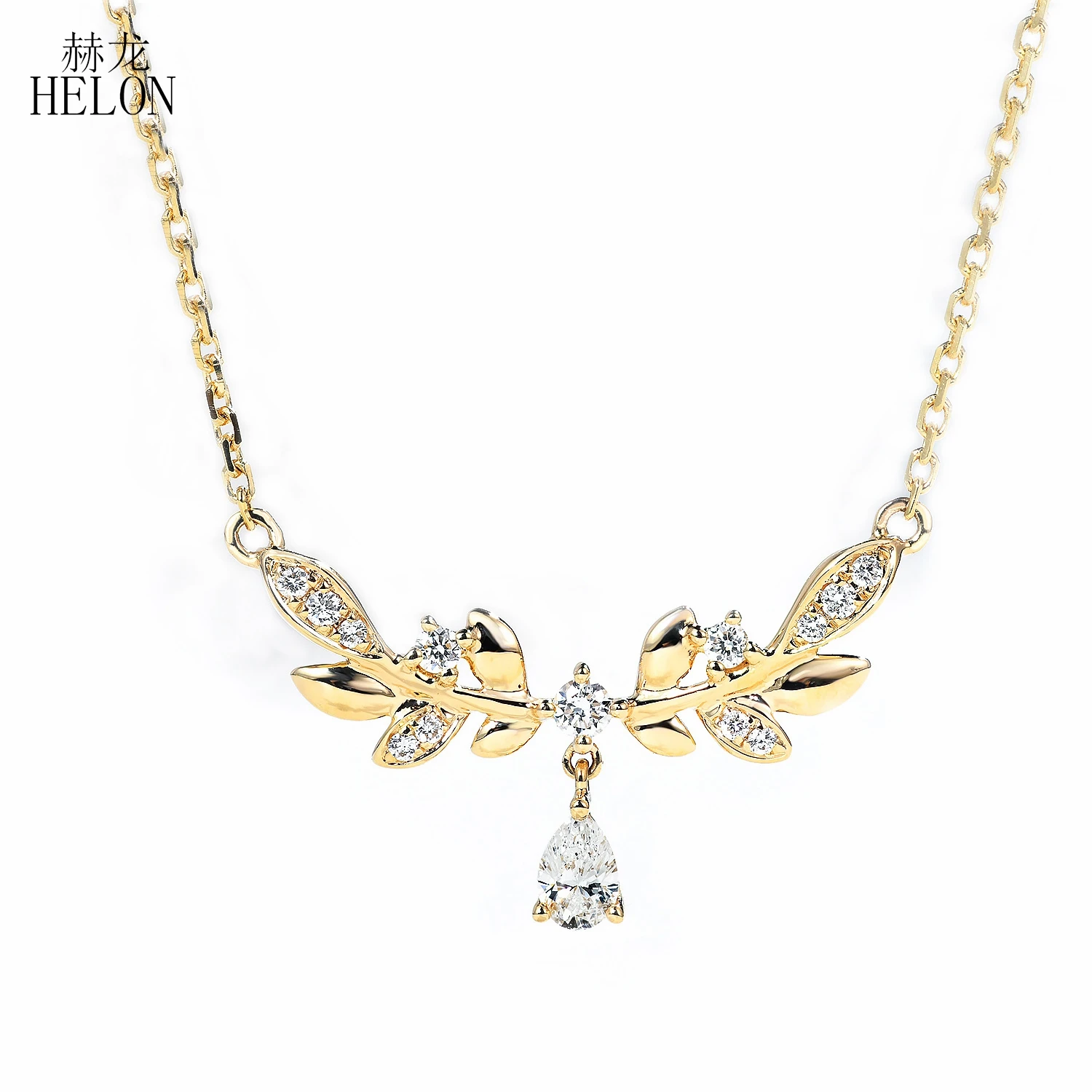 HELON Solid 18K Yellow Gold AU750 SI/H 0.27ct Genuine Natural Diamonds Engagement Wedding Women Fashion Fine Jewelry Necklaces
HELON Solid 18K Yellow Gold AU750 SI/H 0.27ct Genuine Natural Diamonds Engagement Wedding Women Fashion Fine Jewelry Necklaces