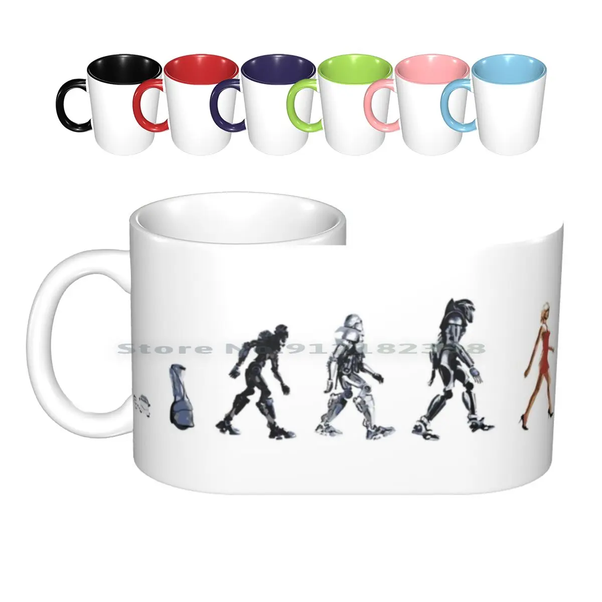 

Керамические кружки Evolution Of The Cylon, кофейные чашки, Кружка для молока и чая Battlestar, галактика, Cylon, креативный тренд, винтажная Подарочная бутылка