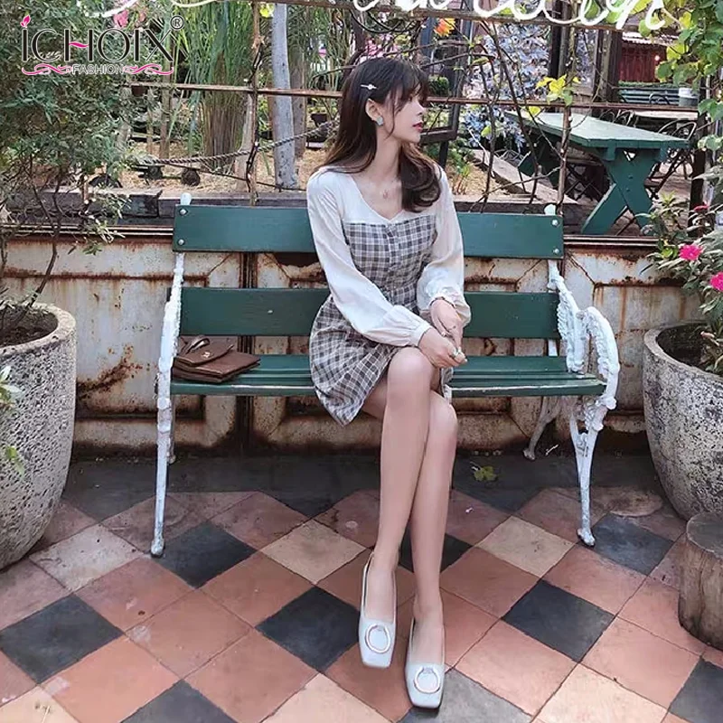 Woman A-line patchwork long dress casual vintage plaid dress high streetwear Korean elegant women vestidos winter dresses 2020
Woman A-line patchwork long dress casual vintage plaid dress high streetwear Korean elegant women vestidos winter dresses 2020