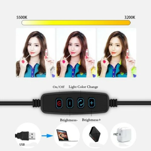 LED Ring Light 10Inch Dimmable Selfie Lamp with Tripod Photography Camera Phone Light for Makeup Video Live
LED Ring Light 10Inch Dimmable Selfie Lamp with Tripod Photography Camera Phone Light for Makeup Video Live