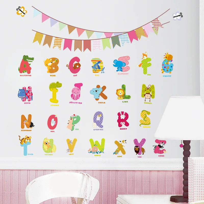 1PCS Early Education Wall Stickers Cartoon English Alphabet Mural for Children's Room Kindergarten Home Decoration Accessories
1PCS Early Education Wall Stickers Cartoon English Alphabet Mural for Children's Room Kindergarten Home Decoration Accessories