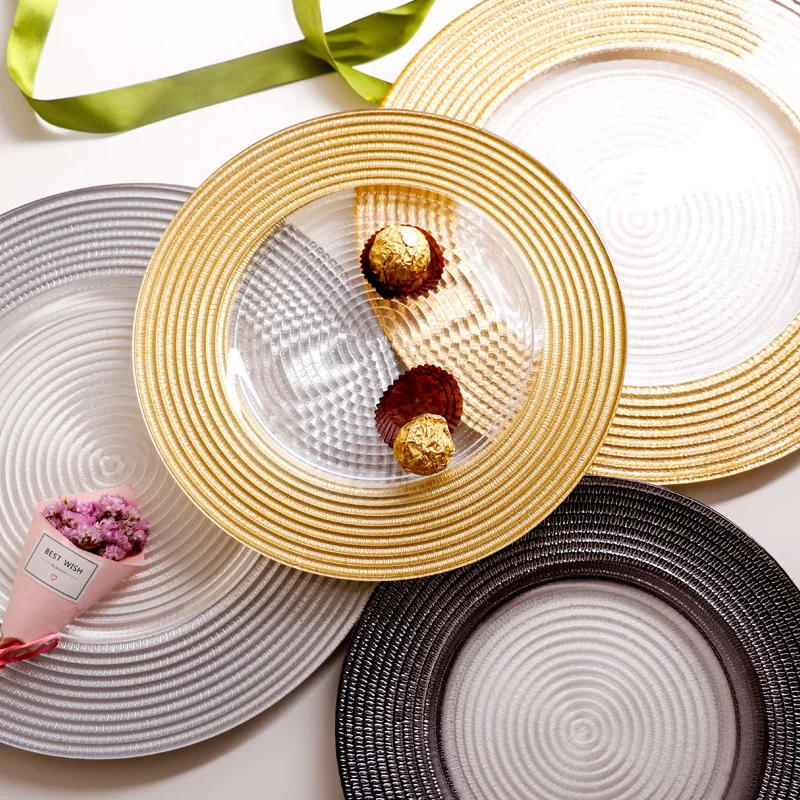 Glass Plate Gold Edge Texture European Retro Western Food Plate Cushion Plate Household Cold Plate Steak Salad Plate Dessert
Glass Plate Gold Edge Texture European Retro Western Food Plate Cushion Plate Household Cold Plate Steak Salad Plate Dessert