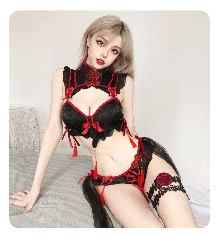 Sexy Lingerie Cosplay Traditional Dress for Women Gothic Punk Little Devil Bra Set Black Cheongsams Party Fashion Slutty Clothes
Sexy Lingerie Cosplay Traditional Dress for Women Gothic Punk Little Devil Bra Set Black Cheongsams Party Fashion Slutty Clothes