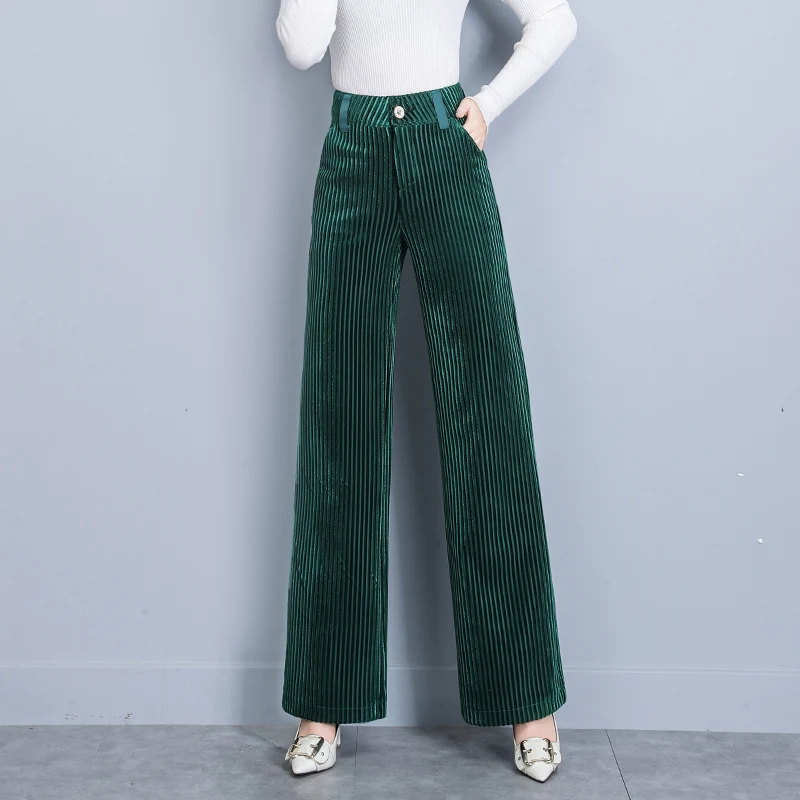 autumn Corduroy wide-leg pants women high waist pants thick loose dark green straight trousers elegant women's Corduroy pants
autumn Corduroy wide-leg pants women high waist pants thick loose dark green straight trousers elegant women's Corduroy pants