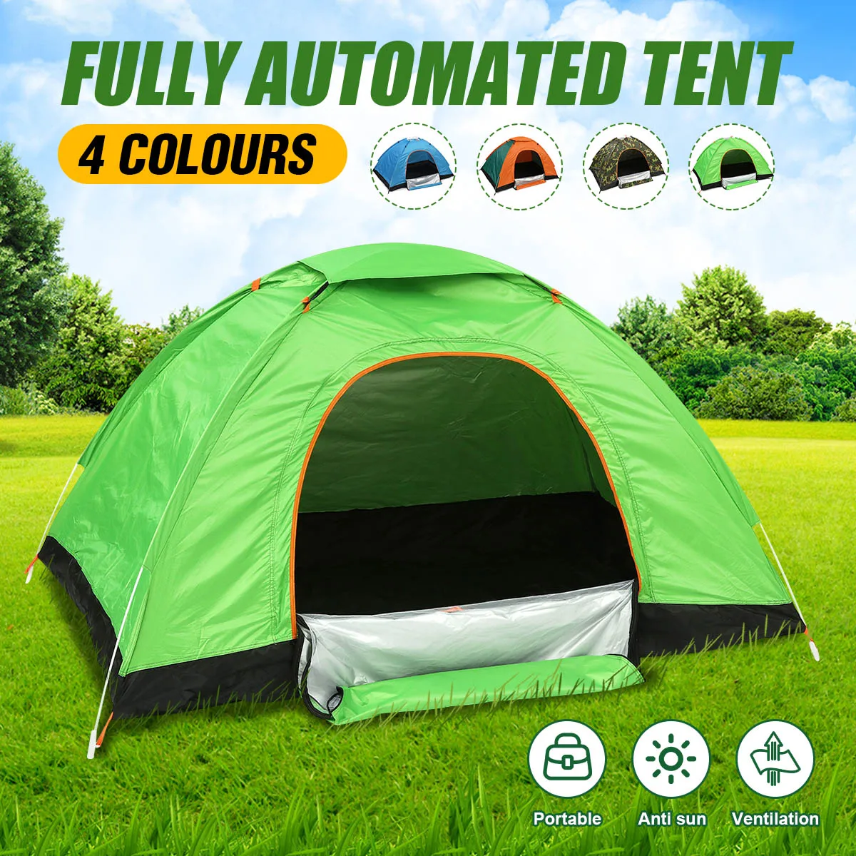 Outdoor Tents Protable Camping Beach Tent Waterproof for Sun Shelter,Travelling,Hiking Large Space
Outdoor Tents Protable Camping Beach Tent Waterproof for Sun Shelter,Travelling,Hiking Large Space