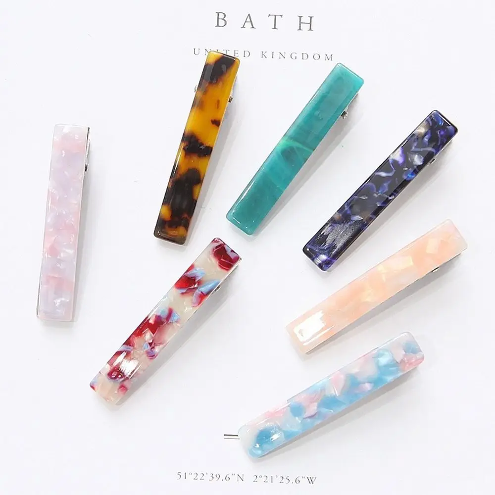 Rectangle Acetate Hair Clip Bangs Clip Women Girls Headwear Barrettes Hairpins Gifts Geometric Marble Pattern Duckbill Clamps
Rectangle Acetate Hair Clip Bangs Clip Women Girls Headwear Barrettes Hairpins Gifts Geometric Marble Pattern Duckbill Clamps