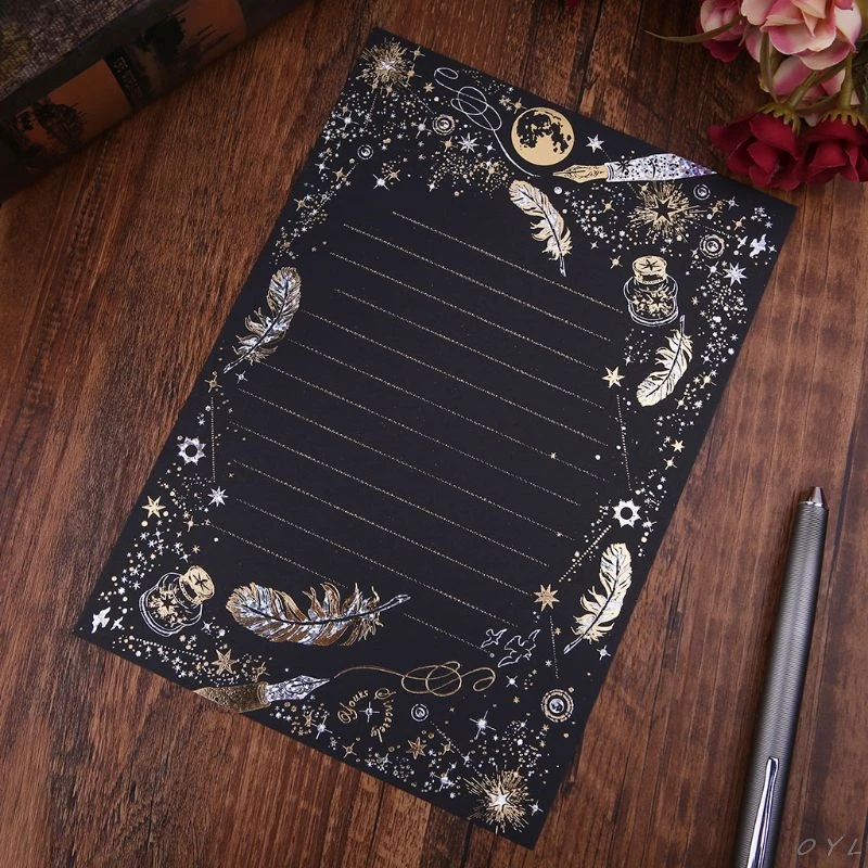 8 Sheets High-end Vintage Bronzing Feather Blessing Letter Paper Pad Writing Office School Supplies
8 Sheets High-end Vintage Bronzing Feather Blessing Letter Paper Pad Writing Office School Supplies